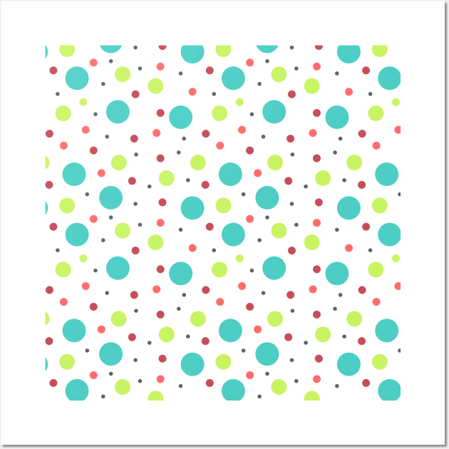 1980s Polka Dots Pattern in Bright Colors Wall Art by OrchardBerry